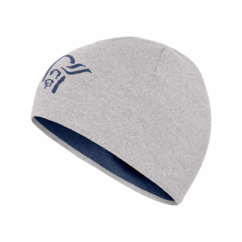 Darmowa dostawa /29 light merinoUll logo Beanie Grey Melange.One Size