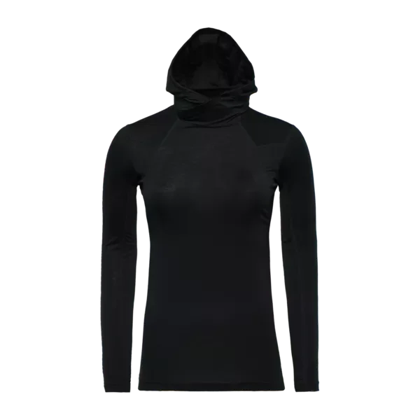 Bestseller Gurla Merino Hoody Baselayer Longsleeve Women black beauty.XS