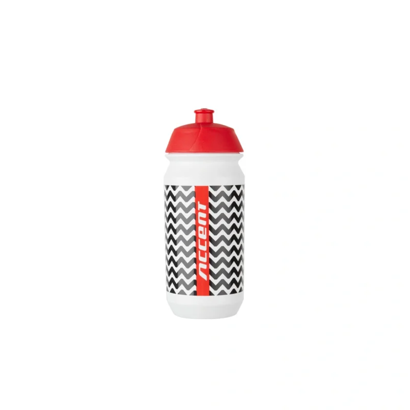 Wyprzedaż Bidon rowerowy Accent ZigZac 500 ml biały - czerwony