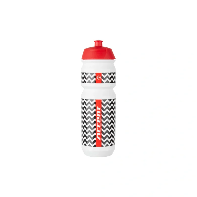 Łatwy zwrot Bidon rowerowy Accent ZigZac 750 ml biały - czerwony