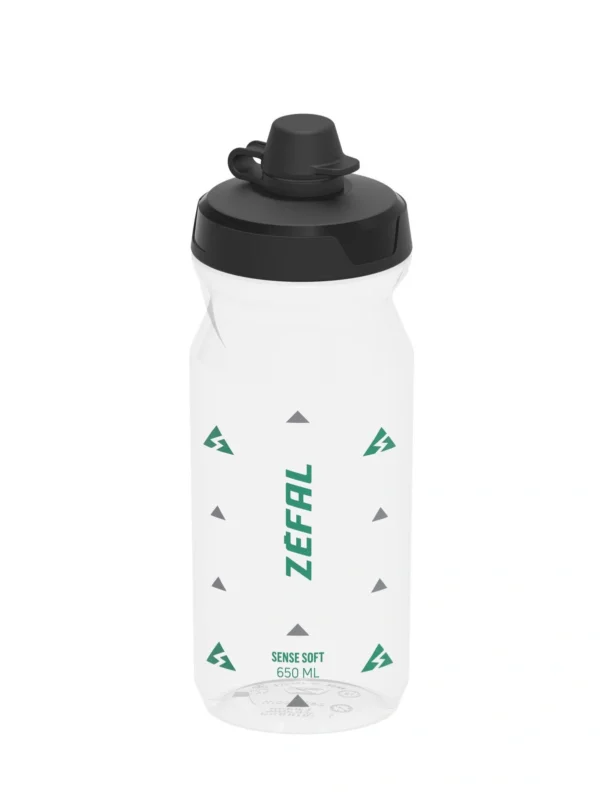 Bidon rowerowy Zefal Sense Soft No-Mud 650 ml transparent Łatwy zwrot
