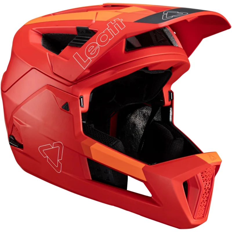 Bezpieczne zakupy Kask rowerowy z wypinaną szczęką Leatt Helmet MTB Enduro 4.0 V24 red