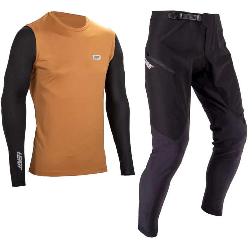 Bestseller Komplet rowerowy koszulka + spodnie Leatt Ride Kit MTB 1.0 rust