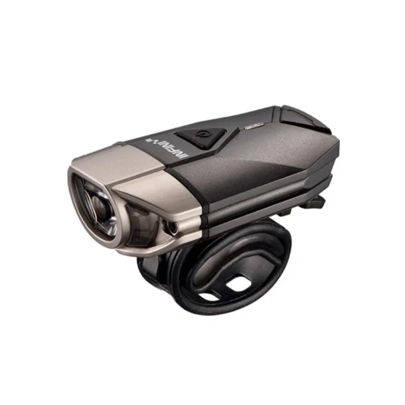 Ostatnie sztuki Lampka rowerowa przednia Infini Super Lava 600 lm titanium gold