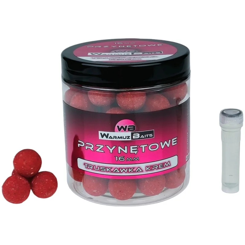 Sprawdź teraz Kulki Przynętowe Warmuz Baits Truskawka Krem 16mm + Dopalacz