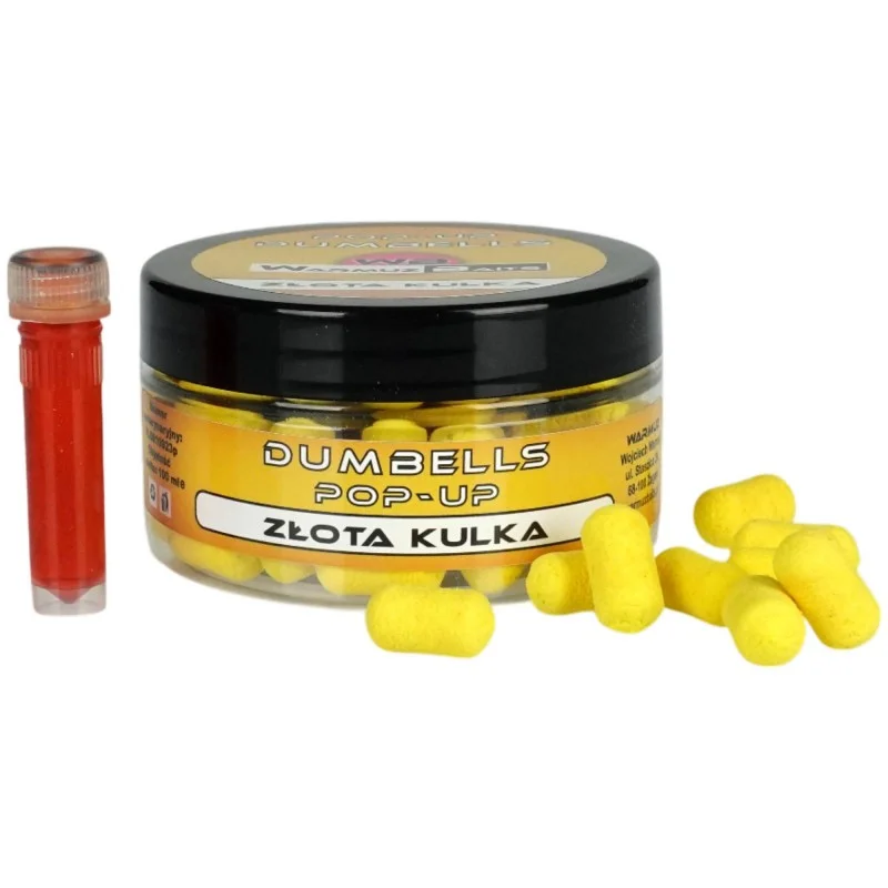 Kulki Warmuz Baits Pop Up Dumbells Złota Kulka 10mm 100ml + Dopalacz Tylko dziś