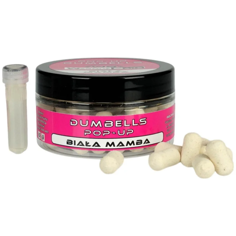 Kulki Warmuz Baits Pop Up Dumbells Biała Mamba 10mm 100ml + Dopalacz Cena promocyjna