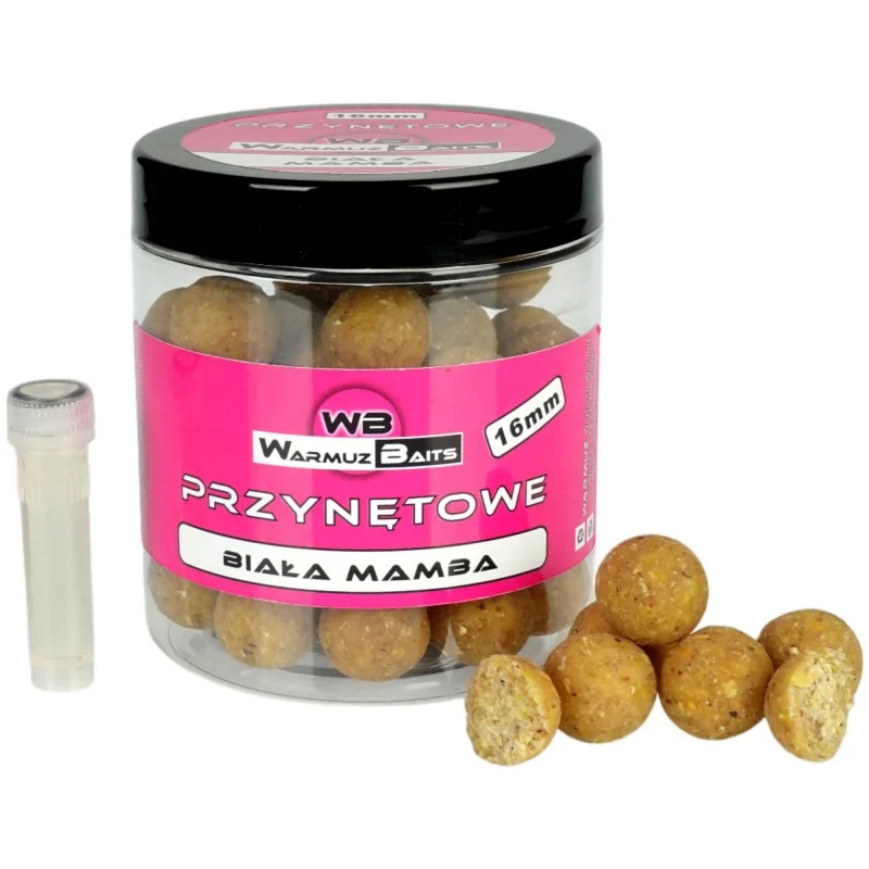 Kulki Haczykowe Warmuz Baits Biała Mamba 16mm 250ml + Dopalacz Oferta limitowana