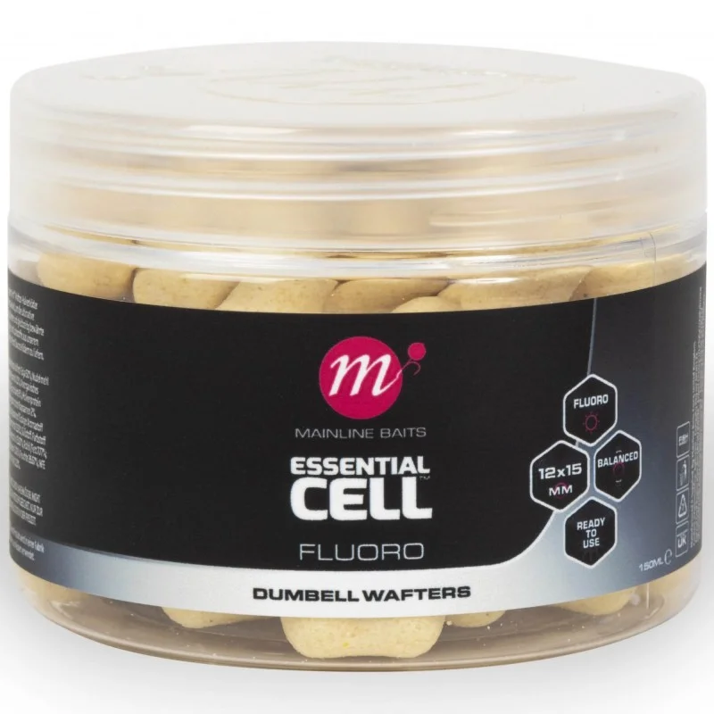Kulki Mainline Essential Cell Fluoro Dumbell Wafters 12x15mm White Nowy