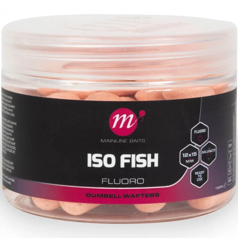Kulki Mainline ISO Fish Fluoro Dumbell Wafters 12x15mm Pink Obniżka ceny