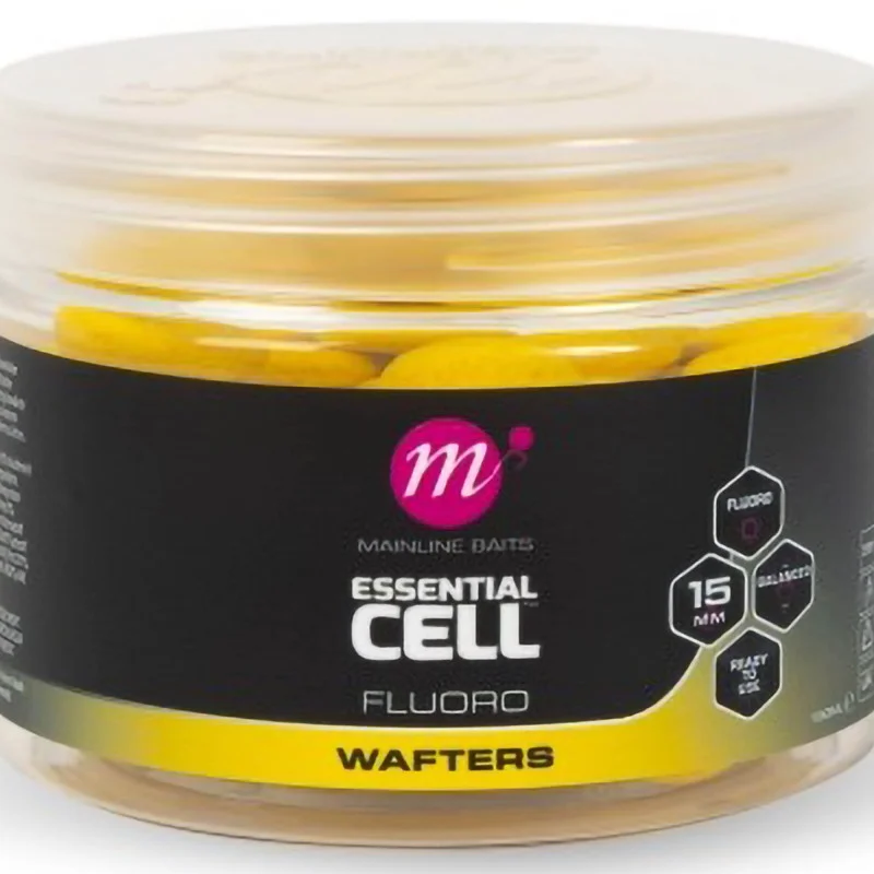 Dostępne od ręki Kulki Mainline Essential Cell Fluoro Wafters 13mm Yellow