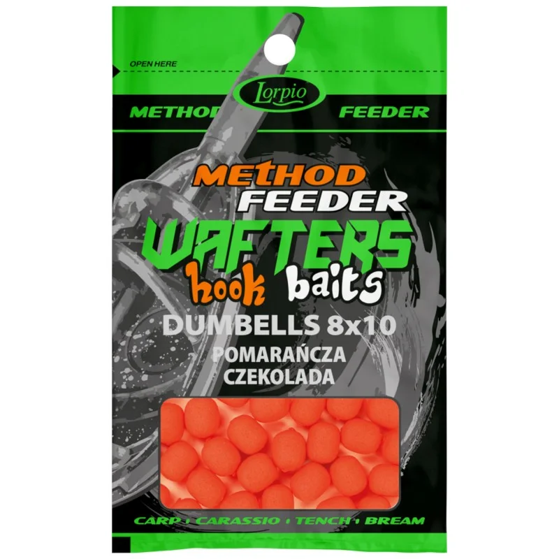 Kulki Lorpio Hook Baits Wafters Dumbells 8x10mm Pomarańcza Czekolada 15g Wybór klientów