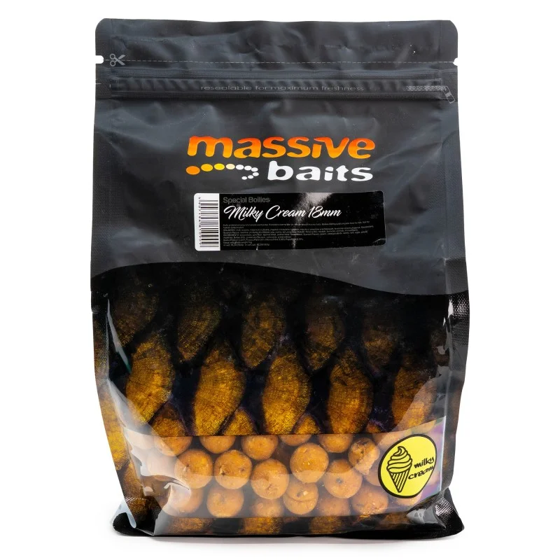 Wyprzedaż Kulki Massive Baits Special Boilies Milky Cream 18mm 1kg
