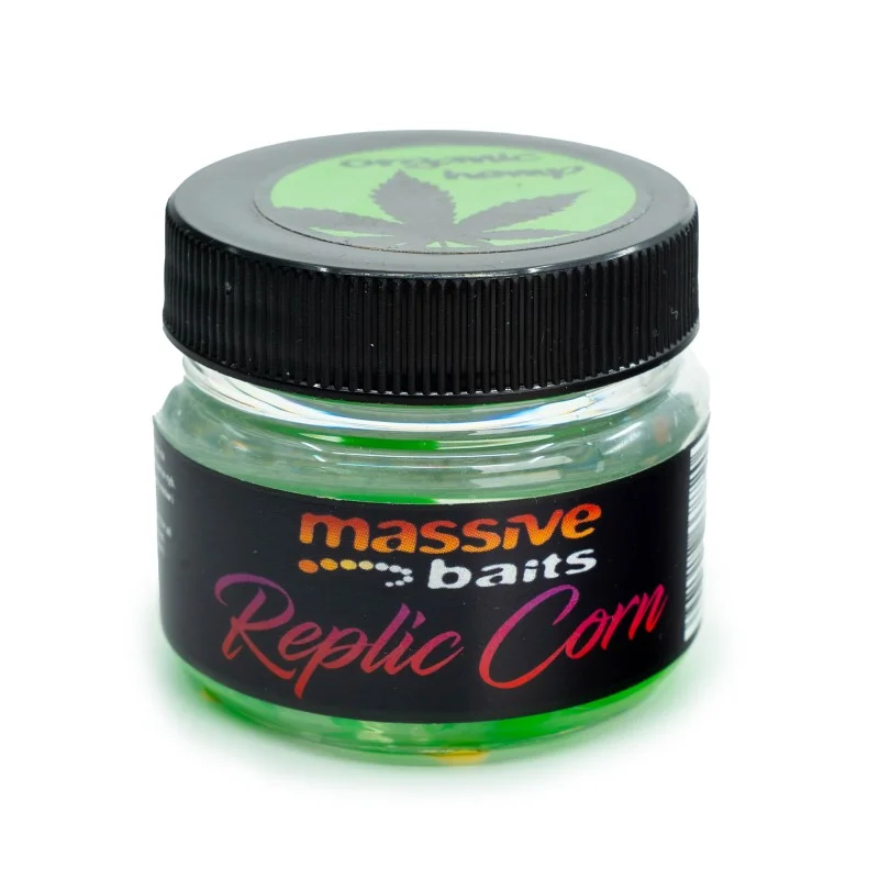 Łatwy zwrot Sztuczna Kukurydza Massive Baits Replic Corn Green Organic Hemp 50ml