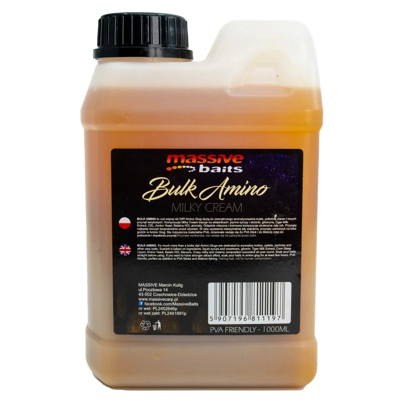 Liquid Massive Baits Bulk Amino Milky Cream 1l Niska cena