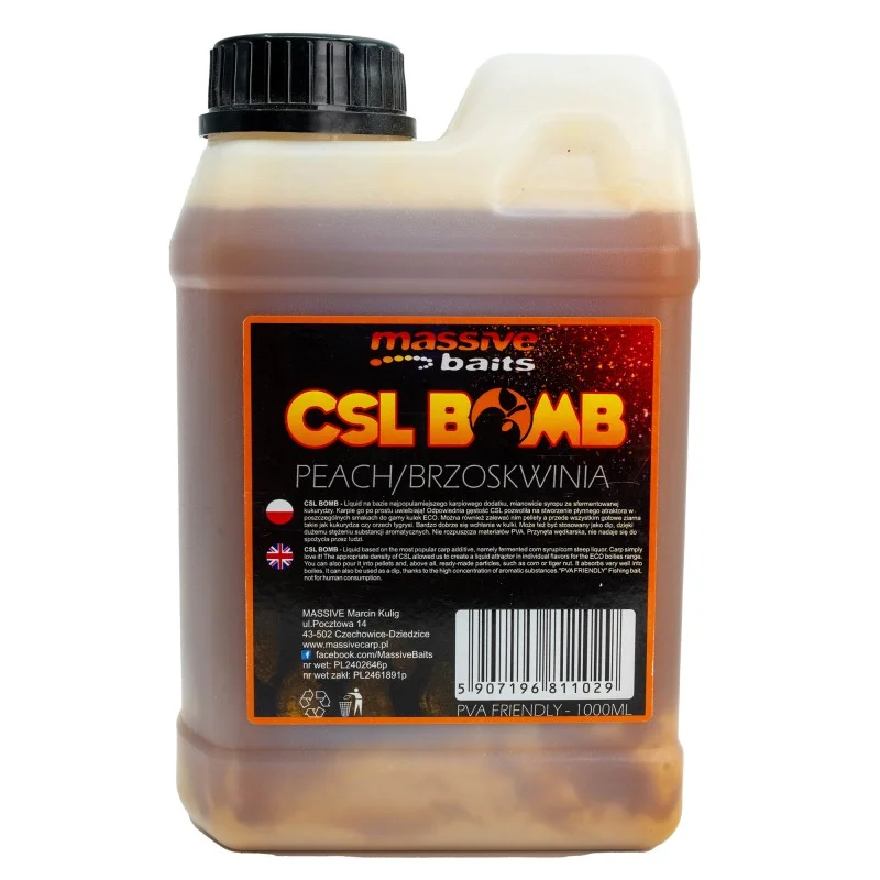Ostatnia szansa Liquid Massive Baits CSL Boomb Peach 1l