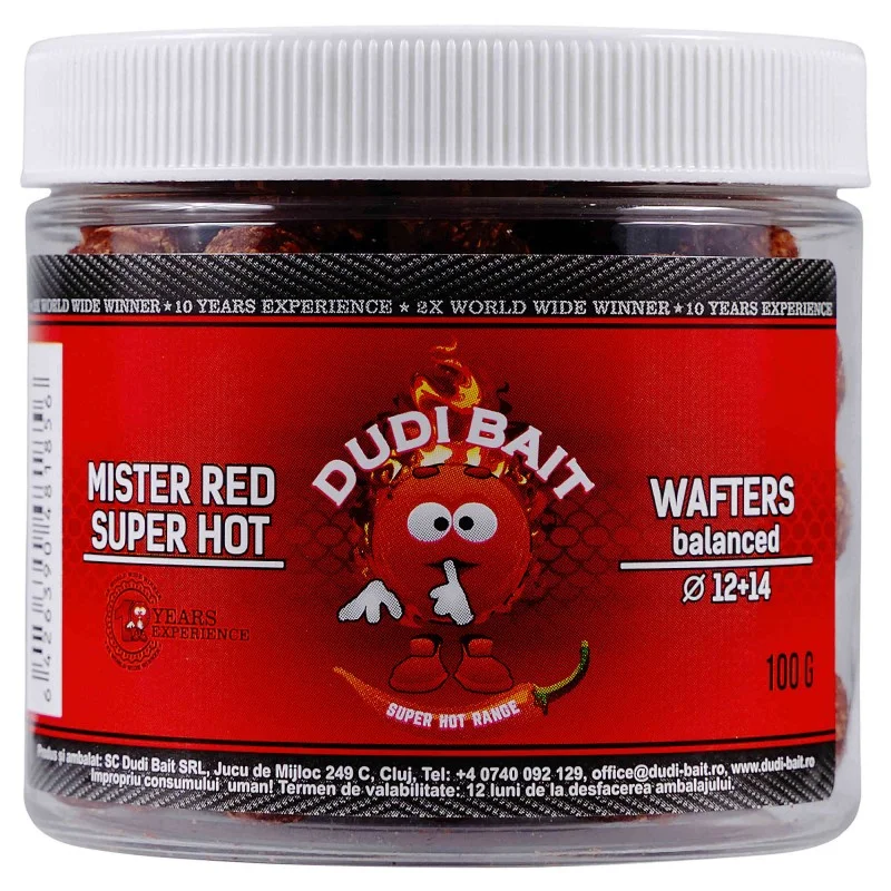 Oferta czasowa Kulki Haczykowe Wafters Dudi Bait Mister Red Super Hot 12mm/14mm 100g