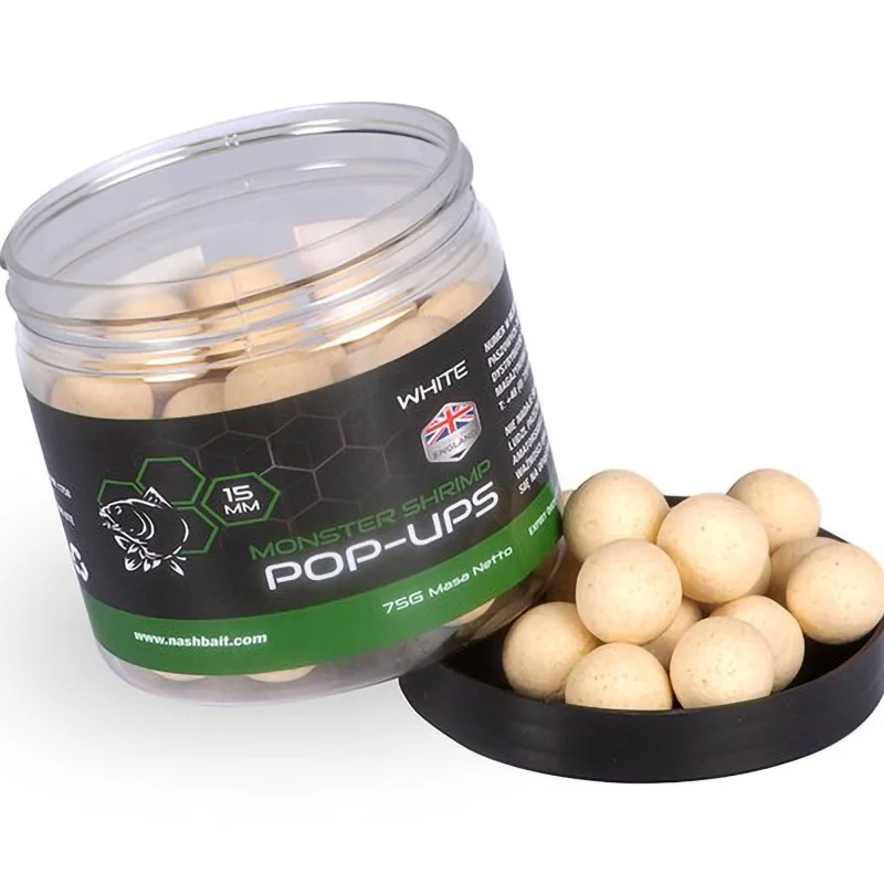 Zamów teraz Kulki Nash Monster Shrimp Pop Ups 12mm 75g White