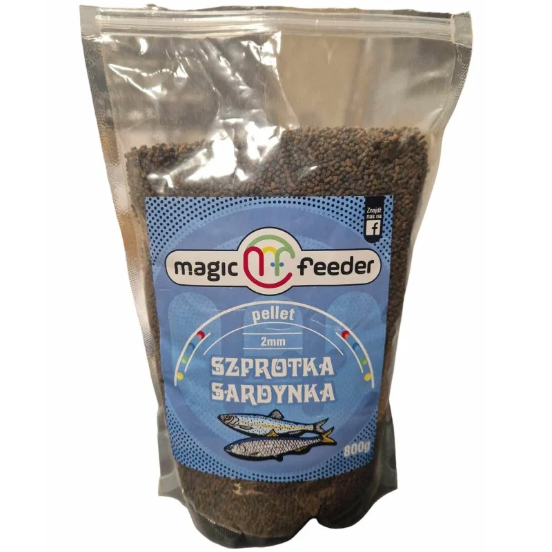 Łatwy zwrot Pellet Magic Feeder Szprotka - Sardynka 2mm 800g