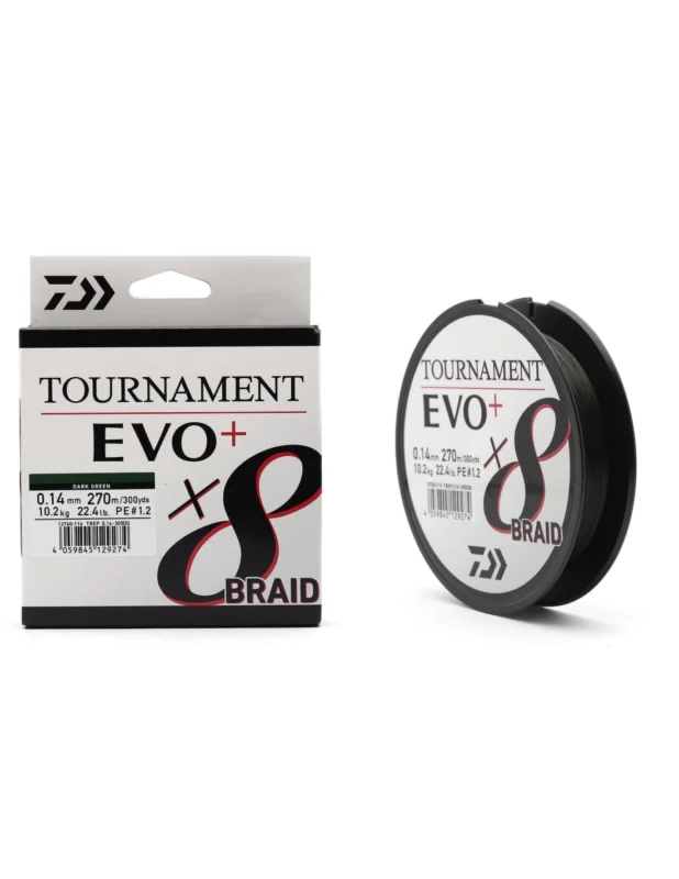Nie przegap Plecionka Daiwa Tournament EVO+ 270m Dark Green x8 0,08mm