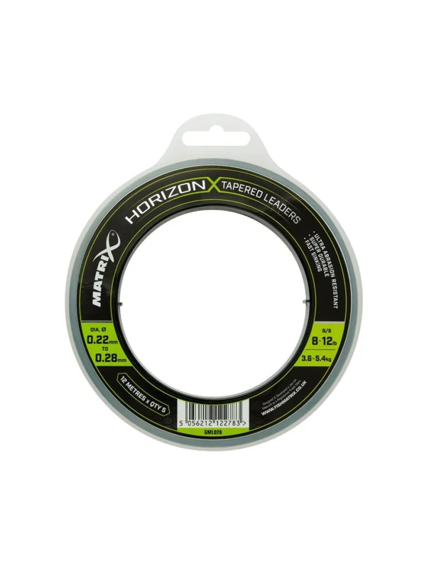 Nowość Strzałówka Matrix Horizon X Tapered Leaders 0.22 - 0.28mm