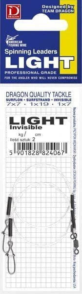 PRZYPON DRAGON INVISIBLE FLUOROCARBON 8KG LIGHT 35CM 2 SZT. Niska cena