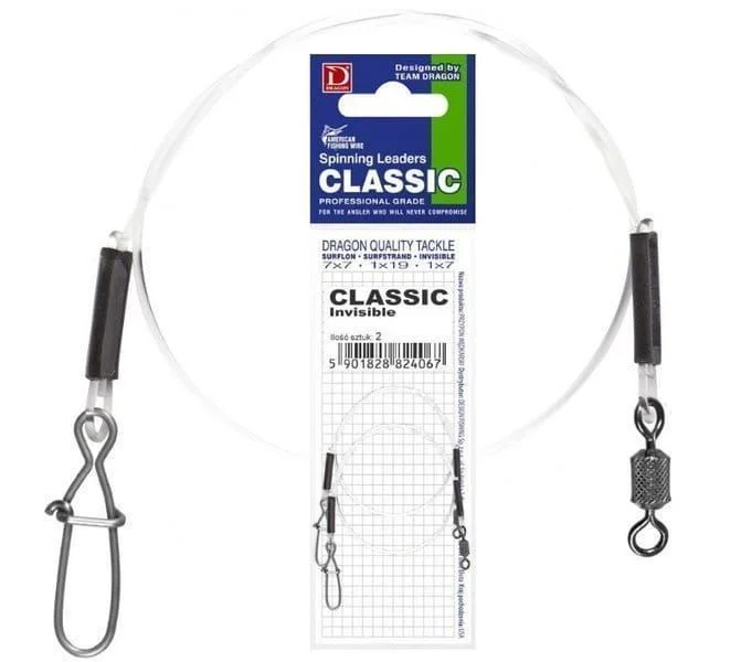PRZYPON 20 CM 2 SZT. INVISIBLE FLUOROCARBON 20 KG CLASSIC Darmowy zwrot