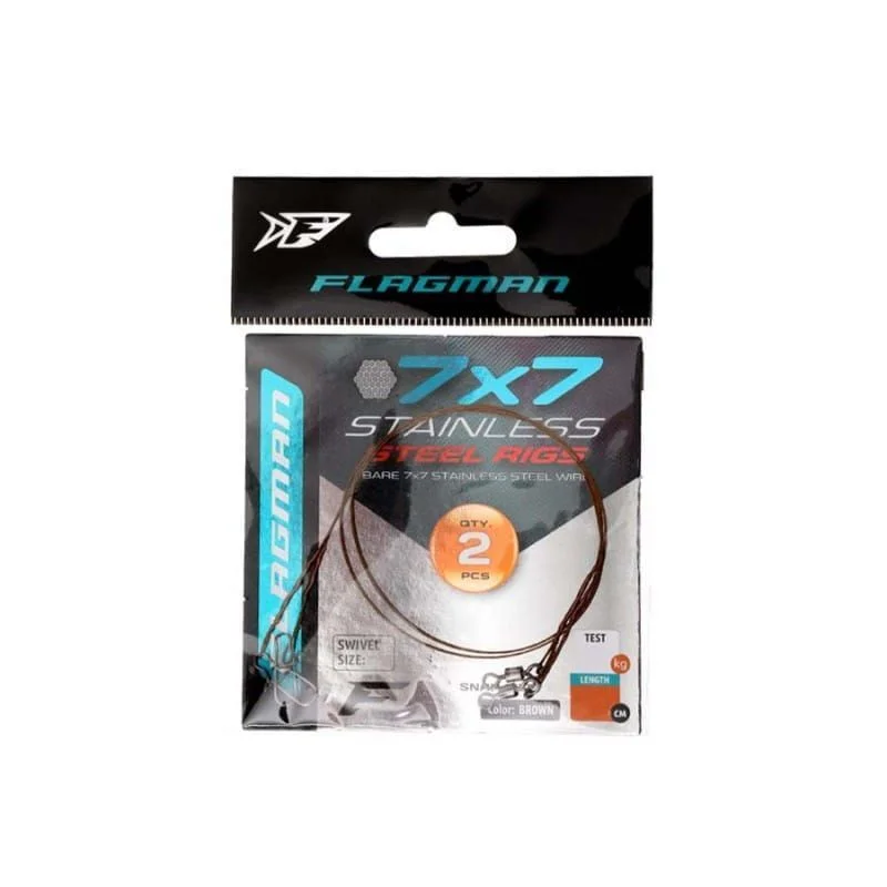 Wysoka jakość Przypony Flagman Wire Leader X7 - 30cm / 10kg