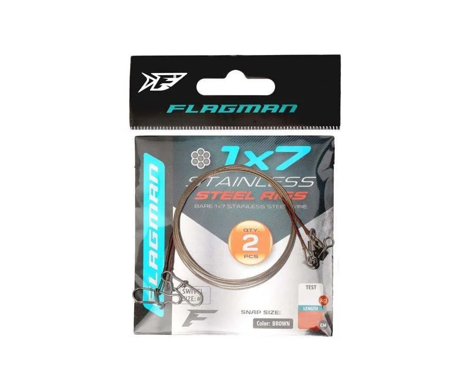Łatwy zwrot Przypony Flagman Wire Leader X7 - 15cm / 5kg