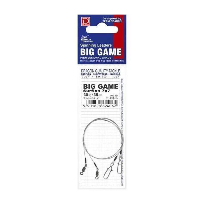 Obniżka ceny Przypon DRAGON Invisible Fluorocarbon 25 kg BIG GAME 35 cm