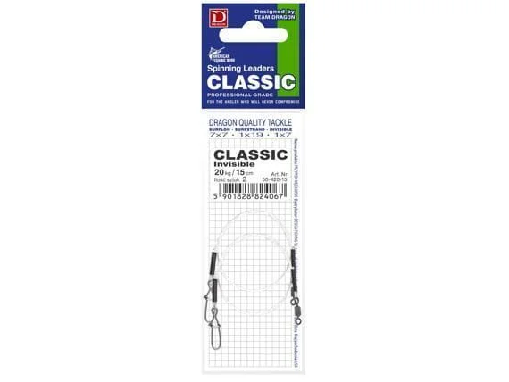 Przypon Dragon Invisible Fluorocarbon Classic 8cm/40cm - 2szt Tylko dziś