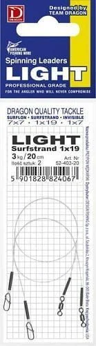 Dostępne od ręki Przypon Dragon American Fishing Wire 7 x 7 Surflon 6 kg LIGHT 30 cm