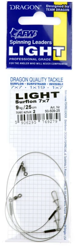 Przypon Dragon American Fishing Wire 7 x 7 Surflon 9 kg LIGHT 20cm Tylko dziś