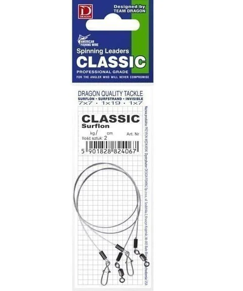 Darmowy zwrot Przypon Dragon American Fishing Wire 7 x 7 Surflon 18kg CLASSIC 20cm