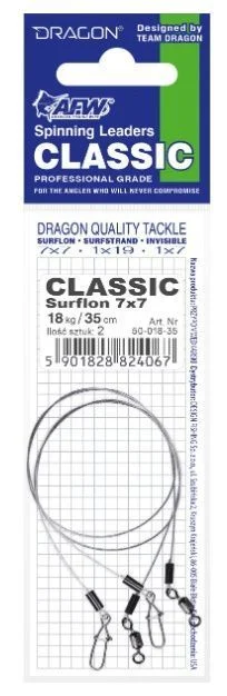 Hit cenowy Przypon Dragon American Fishing Wire 7 x 7 Surfstrand 12 kg. Classic 30 cm. 2 szt.