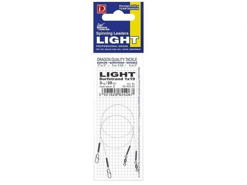 Promocja Przypon Dragon American Fishing Wire 7 x 7 Surfstrand 6 kg LIGHT 15cm