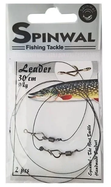 Przypon Spinwal Wolframowy 30cm 9kg z agrafką S 2 szt. Darmowy zwrot