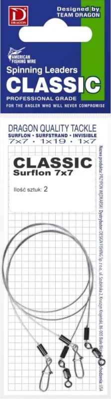 Szybka dostawa Przypon spinningowy stalowy Dragon 7 Surflon Classic A.F.W. 35