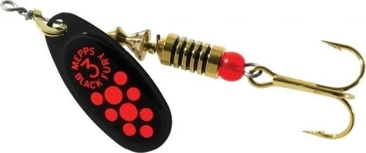 Taniej Mepps BLACK FURY czarny / czerwone kropki 2