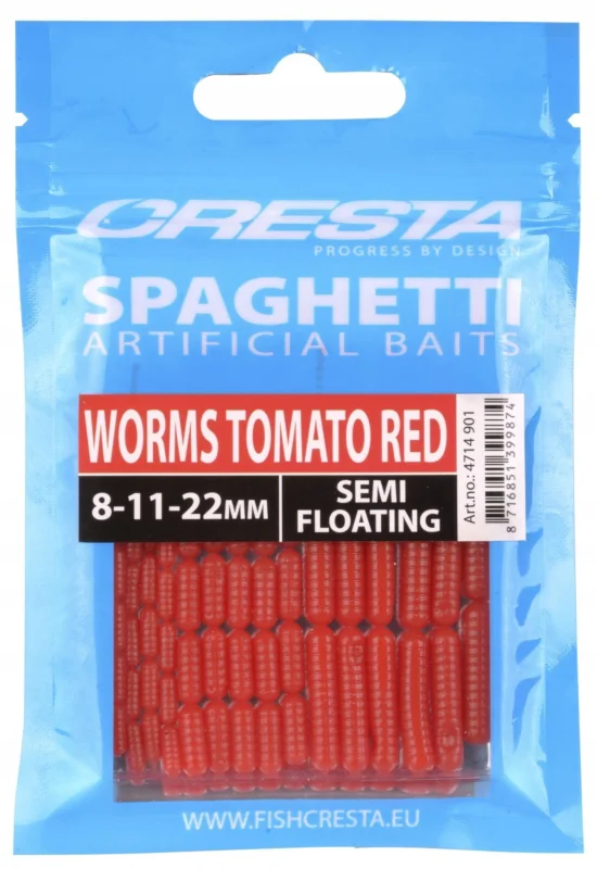Sprawdź teraz Cresta Spaghetti Worms Sztuczne Robaki Tomato RED