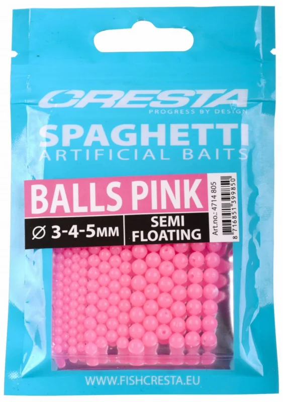 Oferta limitowana Cresta Kulki Spaghetti Różowe 3-4-5mm