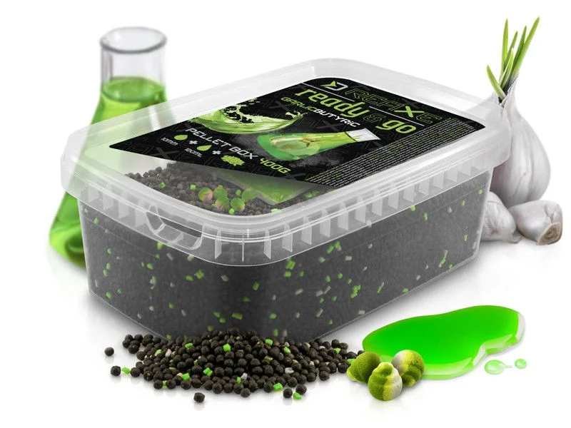 Pellet box Delphin Reaxe READY&GO, Czosnek-Kwas Masłowy/400g Bezpieczna płatność