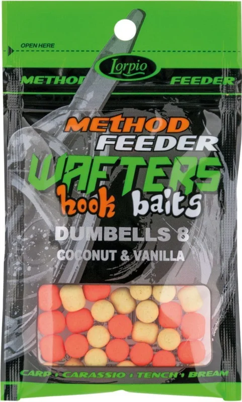 Dostępne od ręki Lorpio Wafters Hook Baits Dumbells 7x10mm Kokos & Wanilia