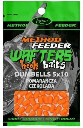 Tani Przynęta Lorpio Hook Baits Wafters Dumbells 5x10mm - Pomarańcza/Czekolada