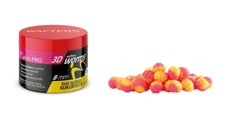 Darmowy zwrot Wafters MatchPro 3D Worms Duo 8mm / 20g - Sweetcorn