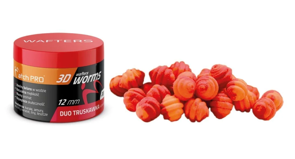 Wafters MatchPro 3D Worms Duo 12mm / 20g - Strawberry Nowy