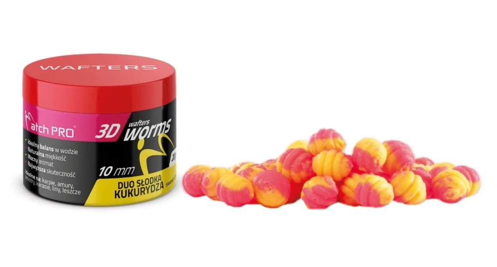 Wafters MatchPro 3D Worms Duo 10mm / 20g - Sweetcorn Tani