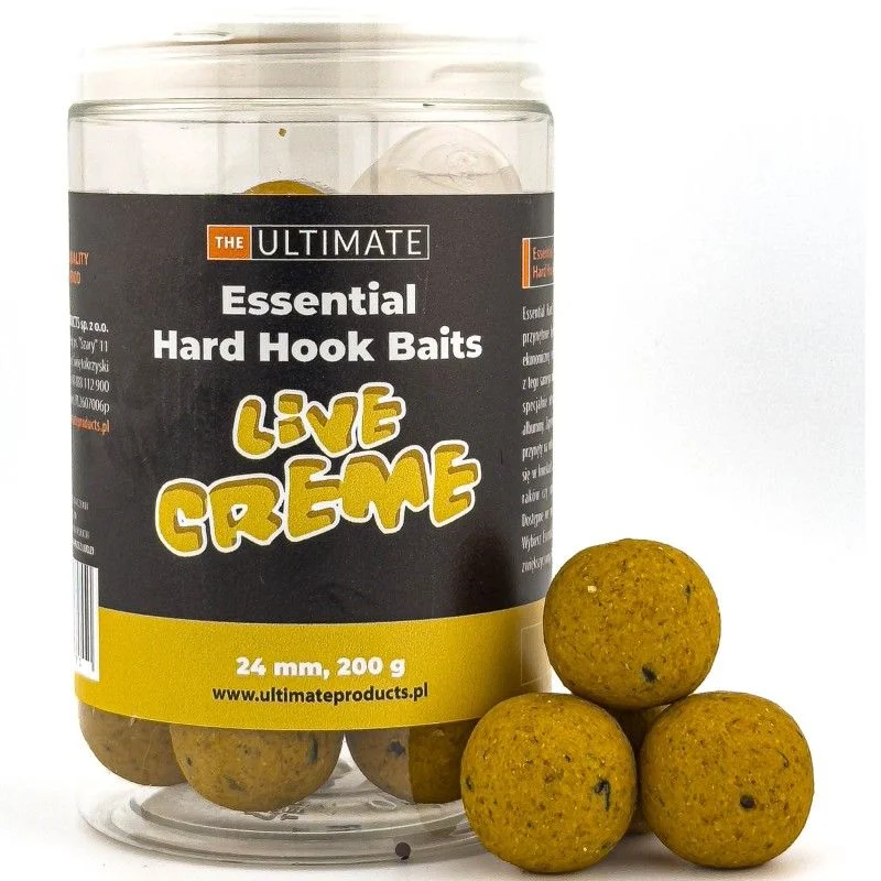 Kulki proteinowe Ultimate Products Essential Hard Hook Baits Live Cream 20mm 200g Szybka dostawa