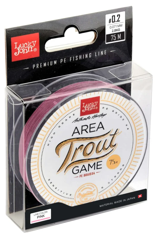 Lucky John plecionka Vanrex Area Trout Gamex4 Różowa 3,4kg 135m 0,10mm Wyprzedaż