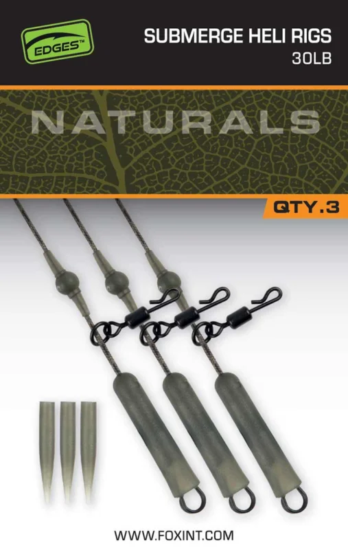 Wyprzedaż Fox Zestaw EDGES Naturals Submerged Heli Rigs 30lb